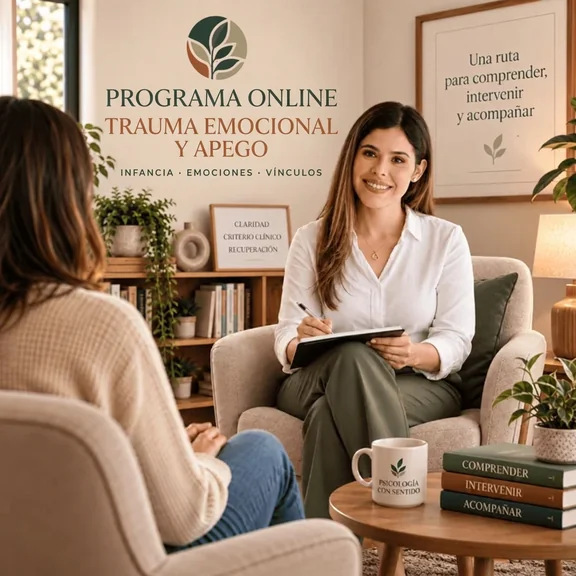 Lili Bazán, psicóloga y psicoterapeuta, en la imagen del programa online sobre trauma emocional y apego